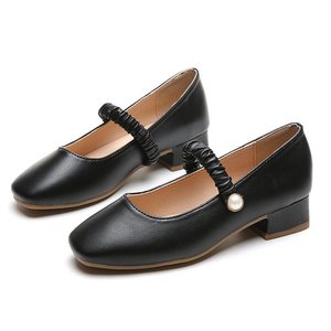 <span class=keywords><strong>Escarpins</strong></span> <span class=keywords><strong>Femme</strong></span> 2021 à Talon Moyen, Style Japonais Tendance, <span class=keywords><strong>Bout</strong></span> Rond, Talon Épais avec Boucle pour Printemps-Été - Product Image 1