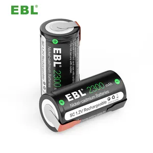 EBL Sub C Baterai NICD Rechargeable SC Baterai 1.2V 2300MAh