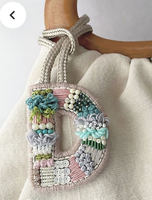 Idée cadeau voiture fait à la main 26 lettres A-z appliques patchs perles pendentifs accessoires