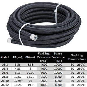 4an 6an 8an 10an 12an 16an 20an in nylon nero acciaio inossidabile intrecciato PTFE olio di raffreddamento tubo del carburante tubo di raffreddamento olio - Product Image 3
