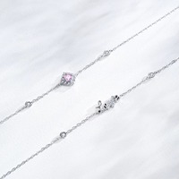 Bracelet de charme en argent sterling 925 plaqué rhodium avec zircon, bijoux délicats de luxe pour femmes, vente en gros