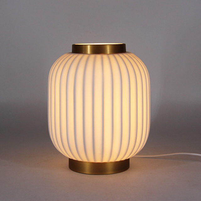 Home Lamp Classic Table Night Light Creative White Porcelain Lamp Premium Contemporary Lantern Shape Ceramic Night Table Lamps