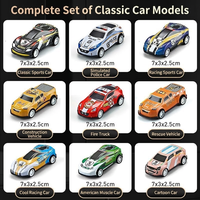 Lot de 48 voitures miniatures en alliage à rétrofriction avec boîte de rangement conteneurisée, collection de voitures de course à friction pour enfants