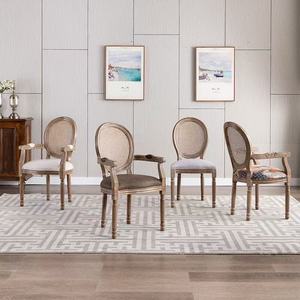 Sedia <span class=keywords><strong>da</strong></span> <span class=keywords><strong>Pranzo</strong></span> Classica Vittoriana in Rattan con Struttura in Legno Massello di Gomma e Cuscino in Pelle Cerata per Arredamento Salotto e Sala <span class=keywords><strong>da</strong></span> <span class=keywords><strong>Pranzo</strong></span> - Product Image 6