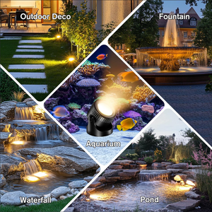 Lumières de décoration en cascade, étanches IP68, LED blanc chaud, trois mille K, quatre têtes, ABS, basse tension, submersibles, fontaine, piscine - Product Image 3