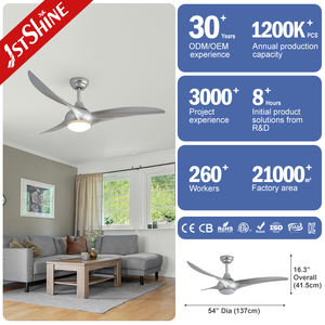 Ventilateur de plafond LED 1stshine Home 54 pouces électrique <span class=keywords><strong>110</strong></span>-220V Design nordique Ventilateur de plafond à distance 6 vitesses - Product Image 1