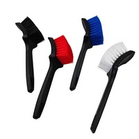 Brosse noire à poils durs pour le nettoyage des pneus de voiture, avec logo OEM personnalisé, brosse auto sans rayures pour l'extérieur et les jantes