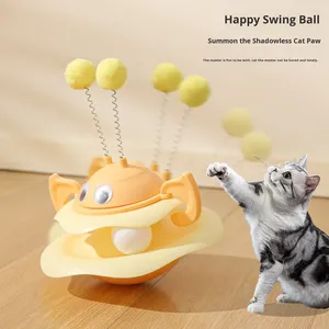 Juguete para Gatos de PP, Bandeja de Juego con Forma de Abeja, Entretenimiento Automático, Alivio del Aburrimiento, Plato Giratorio - Product Image 4