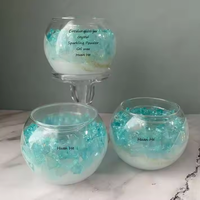 Vase à bougie en verre transparent, vide, de forme sphérique