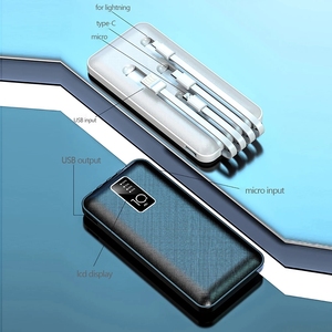 Mini batterie d'alimentation <span class=keywords><strong>20000mah</strong></span> avec câble 4 en 1, powerbank avec câble intégré, <span class=keywords><strong>20000mah</strong></span> - Product Image 6