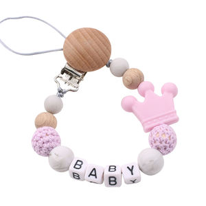 <span class=keywords><strong>Chupete</strong></span> de silicona personalizado para bebé, clip hecho <span class=keywords><strong>a</strong></span> mano, cuentas de ganchillo personalizadas, corona de silicona, soporte de cadena para <span class=keywords><strong>chupete</strong></span> - Product Image 5