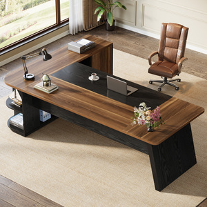Escritorios de Oficina <span class=keywords><strong>Tribesigns</strong></span> de Madera Sólida de 79 Pulgadas, <span class=keywords><strong>Escritorio</strong></span> de Oficina Grande con Estantes de Almacenamiento - Product Image 5