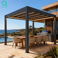 Pergola de jardin en métal QINGYING, toit à persiennes autoportant, étanche et automatisé