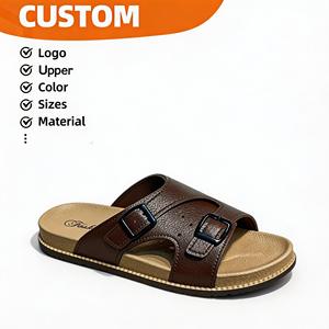 Großhandel Herren-Sandalen, Doppelschnallen-Slides, Verstellbarer Riemen, PVC-Außensohle, Flache Casual Sommer-Strandpantoffeln - Product Image 6
