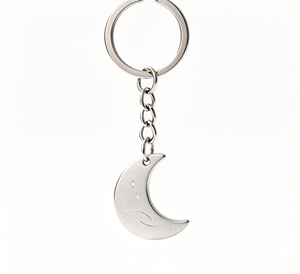Silver Moon <b>Key</b> Chain Copper Metal Pendant Chain <b>Ring</b> <b>Accessory</b> Gift Souvenir - Product Image 4