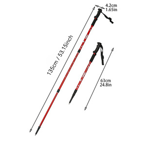 Bâtons de randonnée en alliage d'aluminium, 3 sections réglables, bâtons de trekking, bâtons de marche pour la montagne - Product Image 2