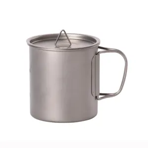 450Ml Titanium Drinkbeker Voor Outdoor Kamperen Wandelen Picknick Watermok