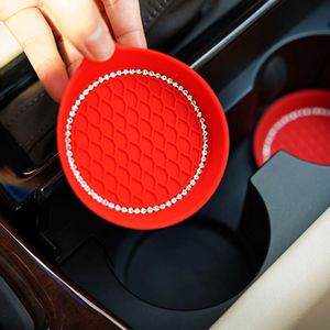 Bling <b>Silicone</b> Car Cup Holder Coaster, Universal Crystal Rhinestone Anti-Slip Cup Holder Insert Coaster - Product Image 5