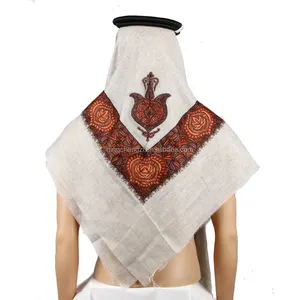 High quality men headscarf meeting clothes Beige Embroidered Yemeni Shemagh Yashmagh Keffiyeh Scarf men turban kashmir shawl