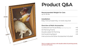 Casa para Gatos con Diseño de Pintura Famosa – Casa de Cartón de Doble Cara con Rascador y Marco de Arte Vintage - Product Image 6