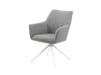 Fauteuil pivotant enveloppant Boucl avec dossier en coquille, hauteur réglable, design moderne, chaise de salle à manger pour la maison ou le bureau (DC-5050)