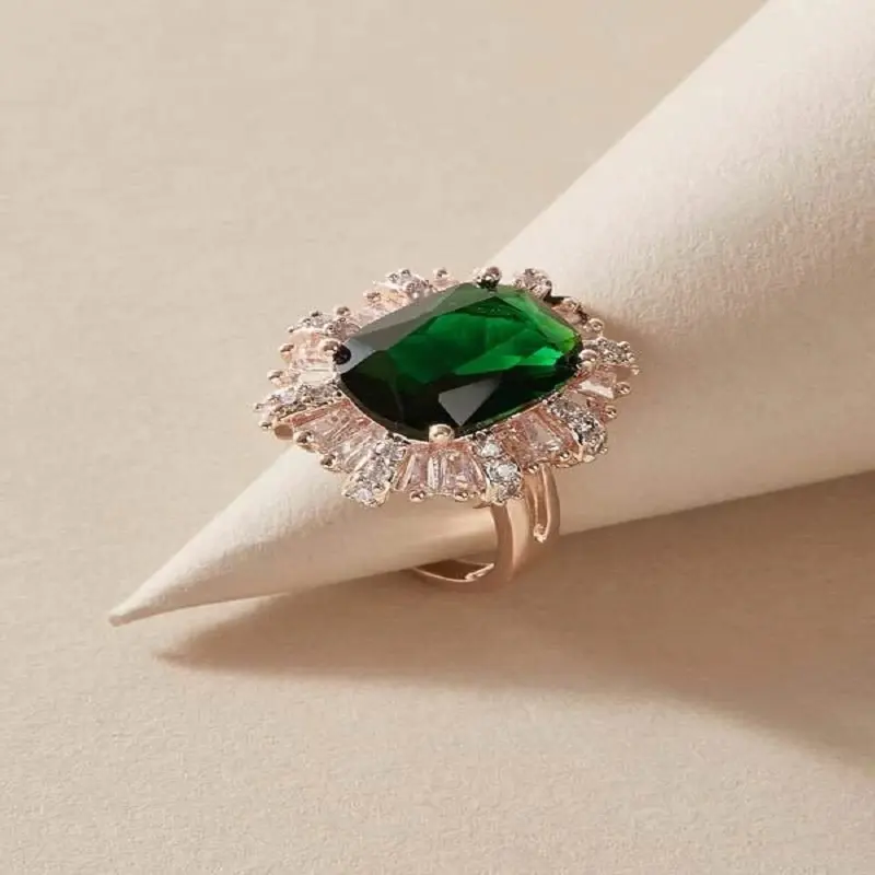 Mode elegante grüne Jade ringe