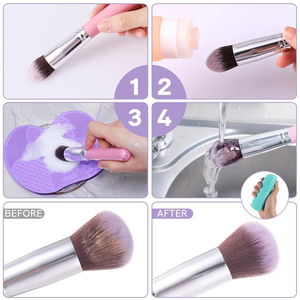 Cepillo de silicona para maquillaje, almohadilla exfoliante, limpiador perezoso, cepillo de maquillaje, cerdas de limpieza, herramienta para la suciedad, manzana colorida - Product Image 6