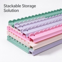 Support de rangement pour tuiles de Mahjong à bords ondulés, empilable, organisateur de bureau, rose, violet, vert, macaron
