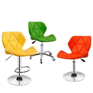 Banco rojo para desayunadorレッドベンチ朝食コーナースツール調節可能なリフトPUレザースイベルパブバーチェア、シェルバック付き - Product Image 4