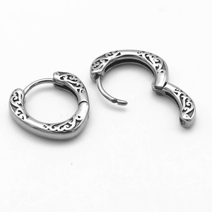 yunnique Huggie <b>Earrings</b> Geometric Hollow Titanium Steel Unisex Stud Jewelry Fashion <b>Hoop</b> Earings - Product Image 3