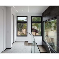 Estate Arch Aluminio Francés Ventanas Toldo Persianas Diseños Puertas francesas dobles con luces laterales y ventanas de apertura