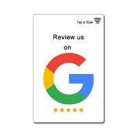 Carte de visite intelligente sans contact en PVC imprimable par jet d'encre avec logo personnalisé, puce RFID, NFC, Google Review