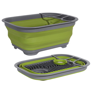 Práctico Escurridor Plegable Doble de Plástico PP, Sostenible, Multifuncional, Moderno, Organizador de Almacenamiento para Cocina y Hogar, para Vajilla - Product Image 1