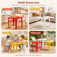 Tables en plastique blanches de jardin en gros pour événements, table en plastique carrée de haute qualité