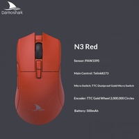 Ratón Inalámbrico para Juegos Darmoshark N3 TTC Tri-Modo, PAW3395, 26000 DPI, 1000Hz, 500mAh, Batería de 100h para PC y Esports