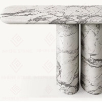 Table console d'entrée en marbre travertin naturel, design moderne, faite à la main, pour couloir, salon, décoration intérieure de maison ou d'hôtel