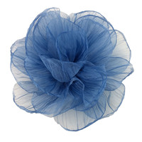 Grande fleur plissée en organza de 20 cm en tissu camélia, accessoire pour cheveux, chaussures, chapeaux, corsages, vêtements, robes, fleurs décoratives et patchs