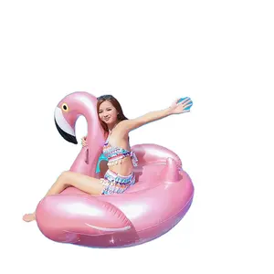Piscine gonflable flottante en plastique de haute qualité, vente en gros, thème flamant rose