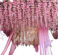 LILIS Sakura Kit |   2,13 m lange rosa Seiden-Glyzinienranken |   Handgefertigt, hohe Dichte, fusselfrei |   Langlebig |   Jubiläumswohnen