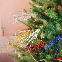 Décorations de Noël DIY faites à la main, ornements perlés artificiels rouges et dorés scintillants, coupes décoratives pour bouquets de maison, style européen/américain