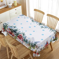 Nouvelle arrivée Nappe de Noël en forme de bonhomme de neige Nappe rectangulaire de luxe imperméable pour la décoration de Noël