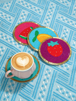 MANTU Sous-verres en perles de riz de style bohème faits à la main, motif mangue pastèque fraise cerise, 2mm, tapis de décoration de bureau en verre