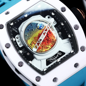 Trendy High End Popular <b>Watch</b> White Ceramic Case <b>Rubber</b> Strap Tourbillon <b>Watch</b> Business Men's <b>Watch</b> - Product Image 4