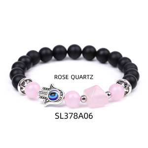 Pulseras <span class=keywords><strong>de</strong></span> Ojo Turco <span class=keywords><strong>de</strong></span> Pirámide <span class=keywords><strong>de</strong></span> Cuarzo Rosa y Sodalita Azul al por Mayor para Manualidades, con Cuentas Redondas Pulidas <span class=keywords><strong>de</strong></span> Piedra Semipreciosa, Ideales para Regalo - Product Image 3