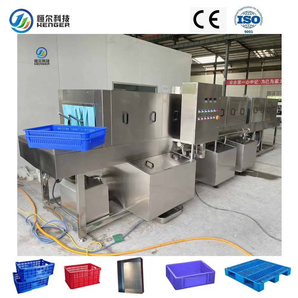 Industrial Poultry Crate Washing Machine Egg Plastic Crate Box Drying Washing Machine with High Quality