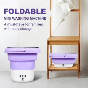 <span class=keywords><strong>Lavadora</strong></span> Eléctrica <span class=keywords><strong>Portátil</strong></span> Plegable <span class=keywords><strong>con</strong></span> Centrifugadora Automática, <span class=keywords><strong>Mini</strong></span> <span class=keywords><strong>Lavadora</strong></span> para Ropa Interior y Calcetines, 6L de Gran Capacidad, para Hogar y Hotel - Product Image 2