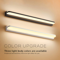 Howlighting salle de bains imperméable en aluminium maquillage miroir lumière de vanité en acier inoxydable chromé miroir lampe LED miroir lumière