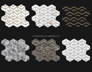 Mẫu gạch <span class=keywords><strong>mosaic</strong></span> đá cẩm thạch hình học thiết kế mới nhất, không đều, dùng cho chậu rửa hoặc tường tủ bếp - Product Image 5