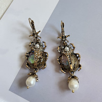 Boucles d'oreilles légères et hypoallergéniques en coquille d'ormeau colorée, style bohème classique, accessoires de fête avec placage or, cadeau