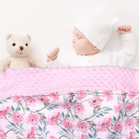 Couverture de réception pour bébé en peluche minky neutre moderne personnalisée 30x40, polyester, dessin animé arc-en-ciel, emmaillotement, animal, point, écologique